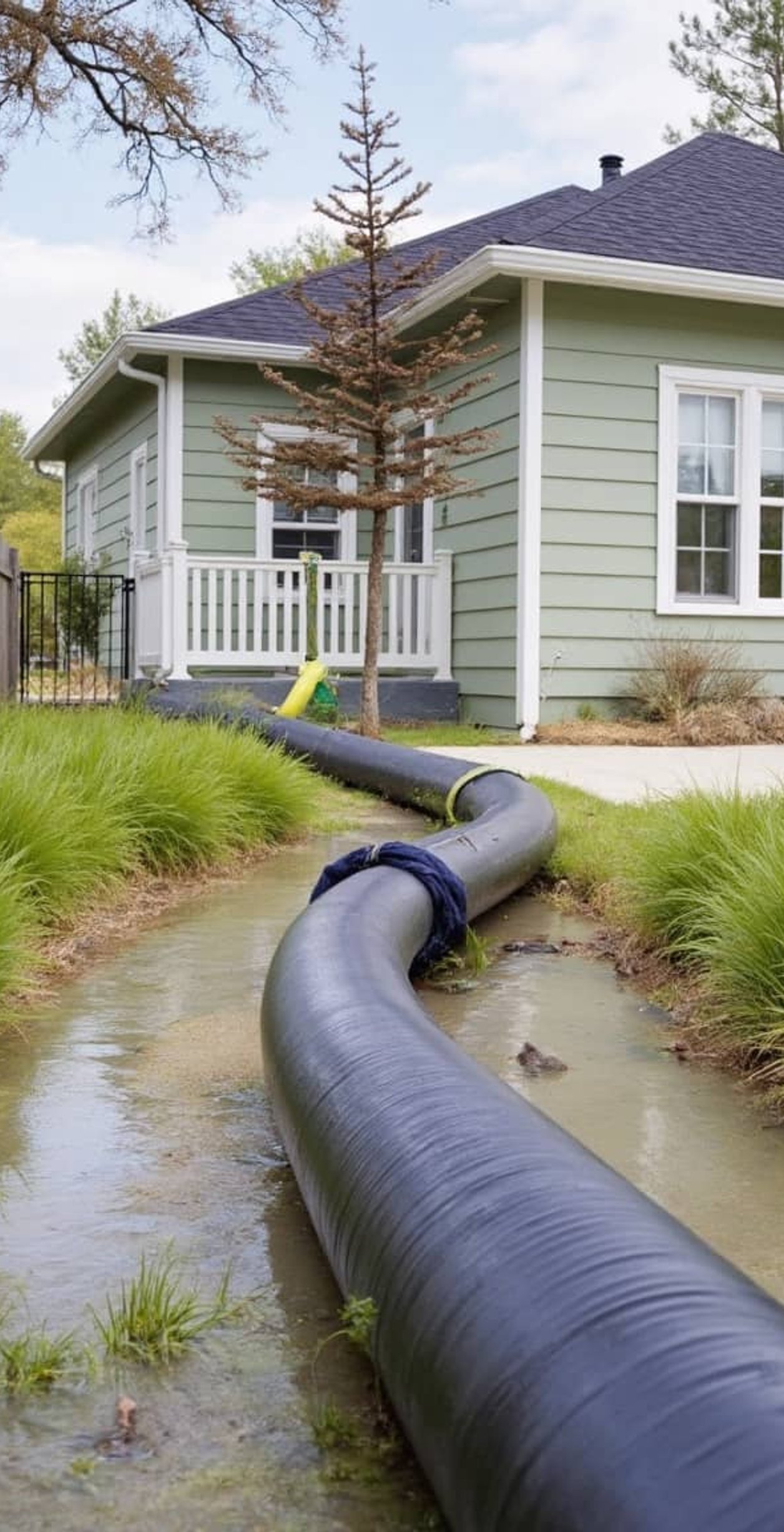 White house with yard